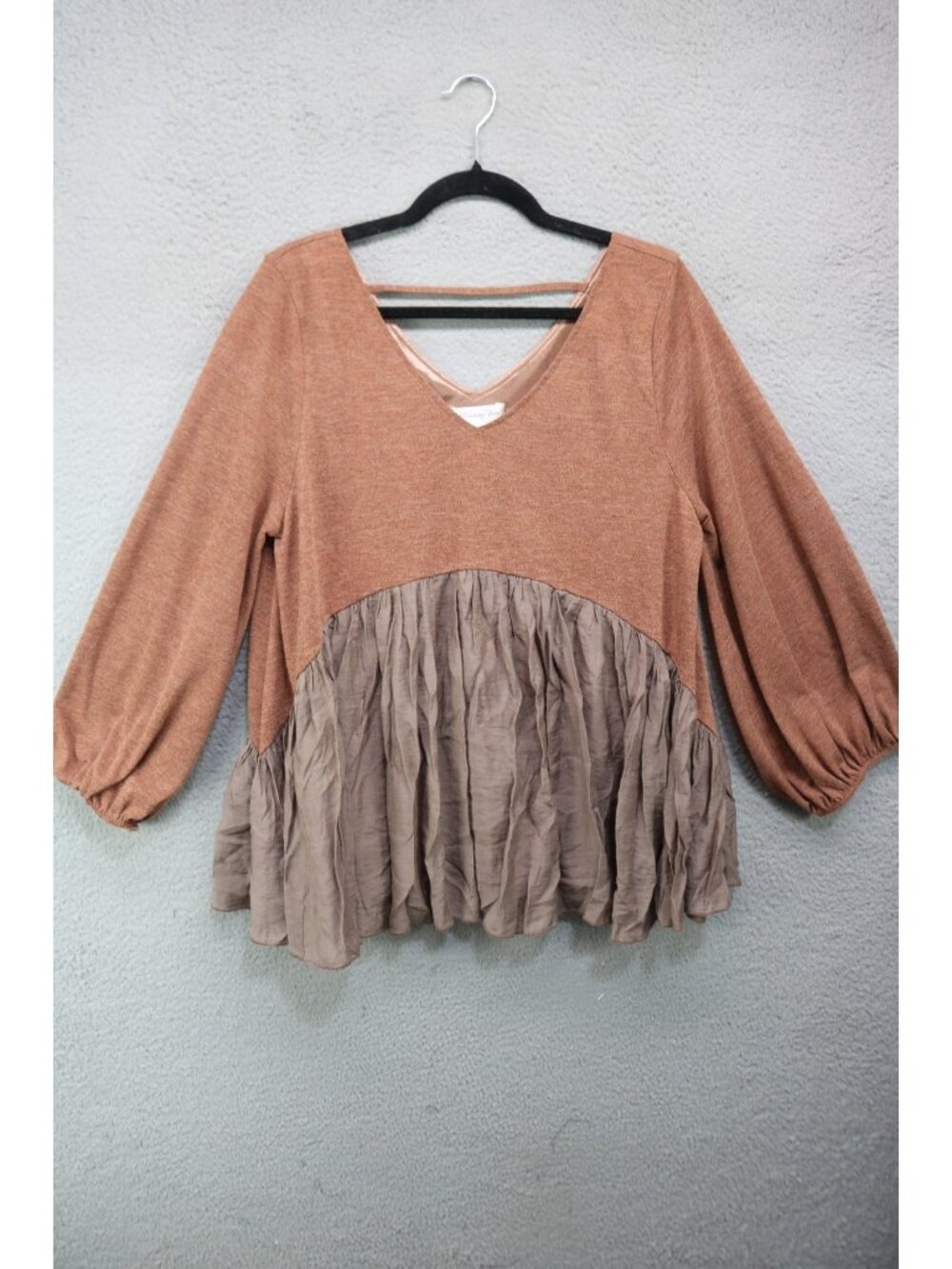 Paisley Vine Long Balloon Sleeves Babydoll Skirted Tunic-Large-Boho-Hippie